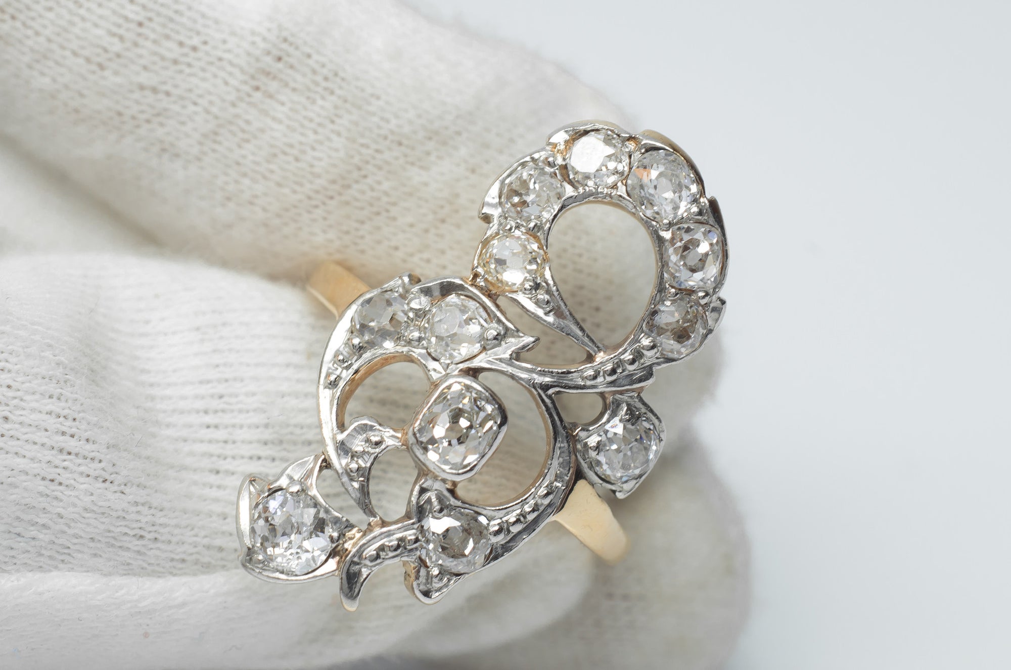 1.80CTW ANTIQUE OLD MINE CUT DIAMOND COCKTAIL RING - SinCityFinds Jewelry