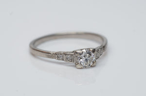 0.45CTW ART DECO OLD EUROPEAN CUT DIAMOND RING - SinCityFinds Jewelry