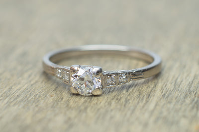 0.45CTW ART DECO OLD EUROPEAN CUT DIAMOND RING - SinCityFinds Jewelry