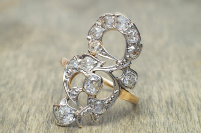 1.80CTW ANTIQUE OLD MINE CUT DIAMOND COCKTAIL RING - SinCityFinds Jewelry