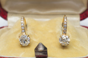 1CTW OLD EUROPEAN CUT DIAMOND EARRINGS - SinCityFinds Jewelry