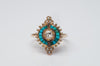 ANTIQUE TURQUOISE AND DIAMOND COCKTAIL RING - SinCityFinds Jewelry