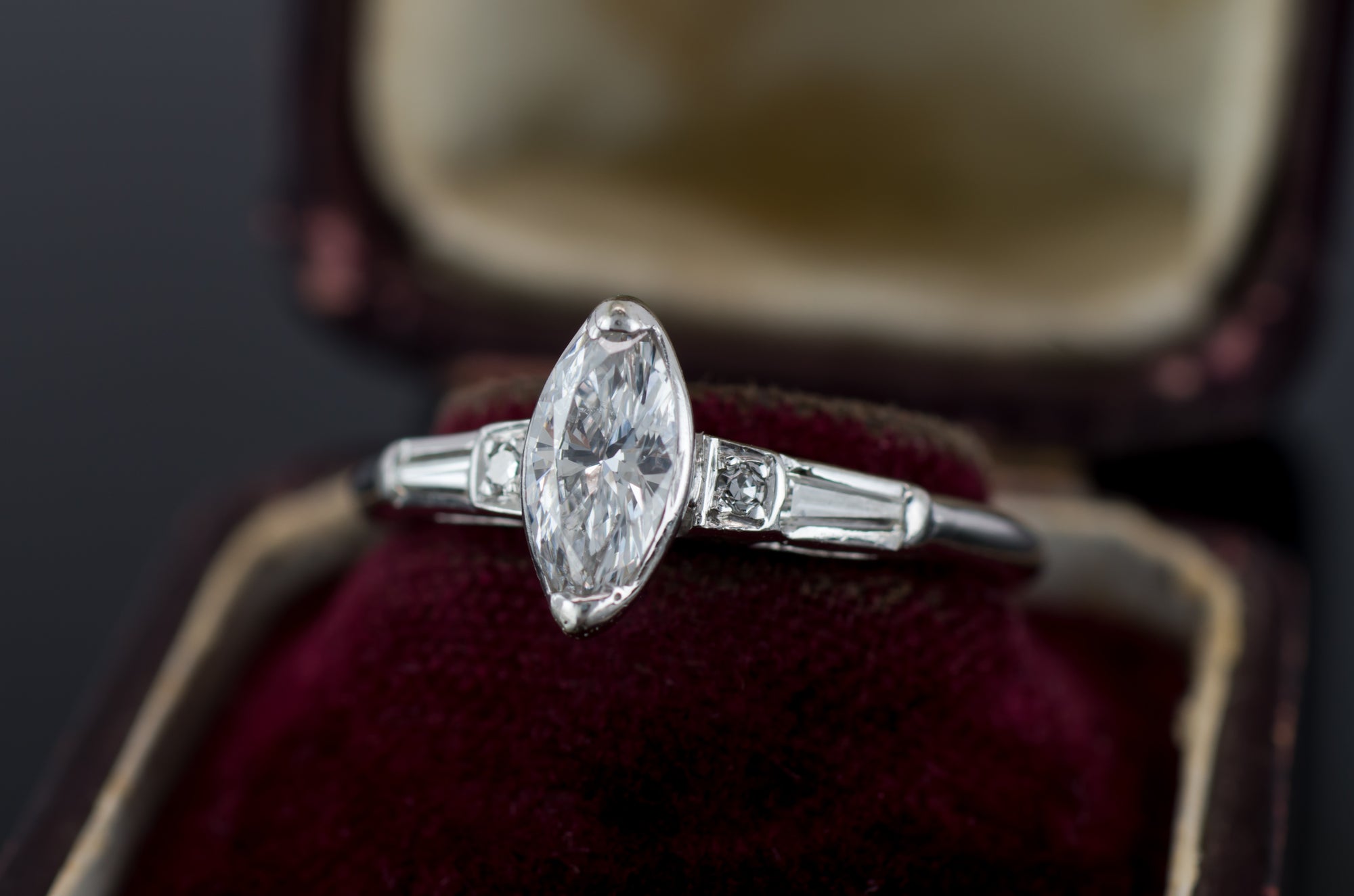 VINTAGE MARQUISE DIAMOND RING - SinCityFinds Jewelry