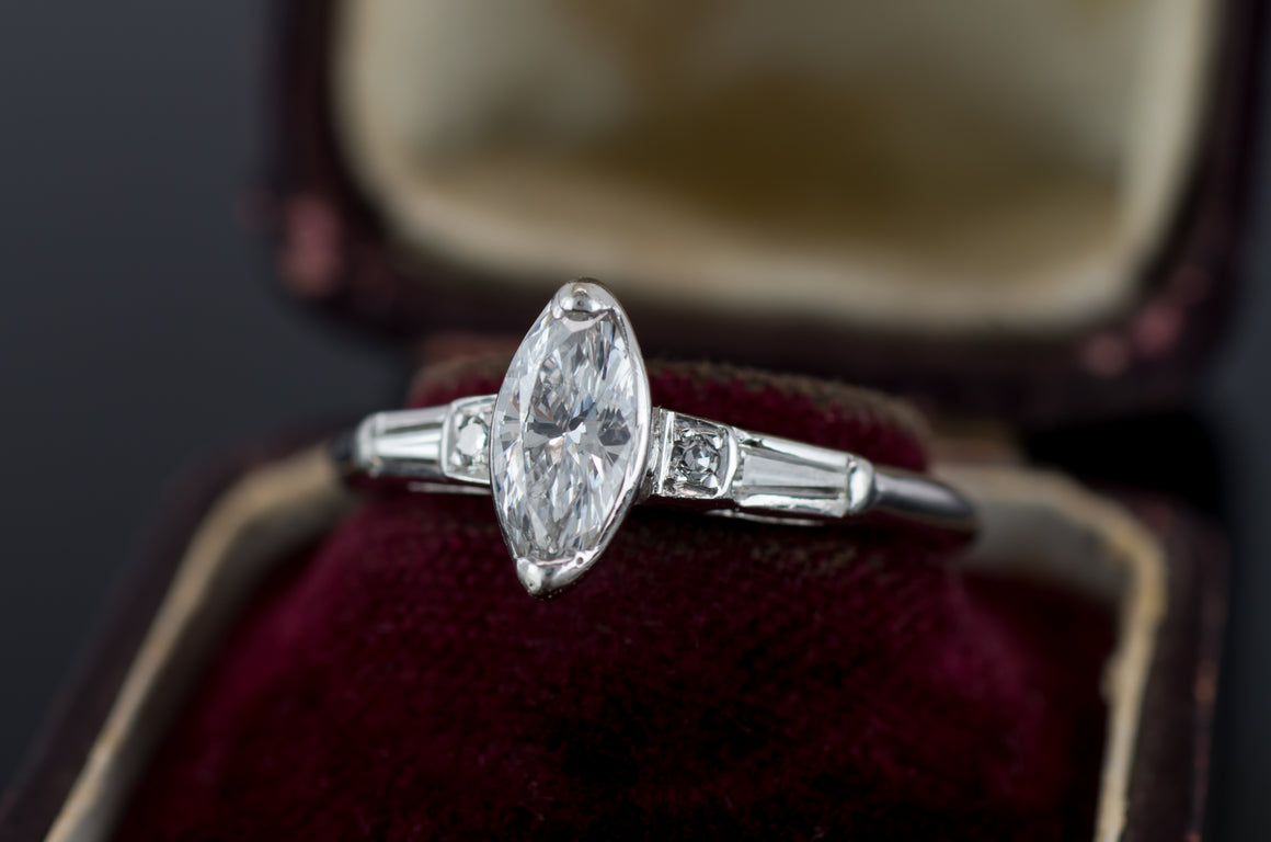 VINTAGE MARQUISE DIAMOND RING - SinCityFinds Jewelry