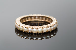 ANTIQUE SEED PEARL ETERNITY BAND - SinCityFinds Jewelry