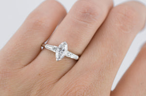 VINTAGE MARQUISE DIAMOND RING - SinCityFinds Jewelry