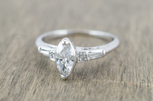 VINTAGE MARQUISE DIAMOND RING - SinCityFinds Jewelry