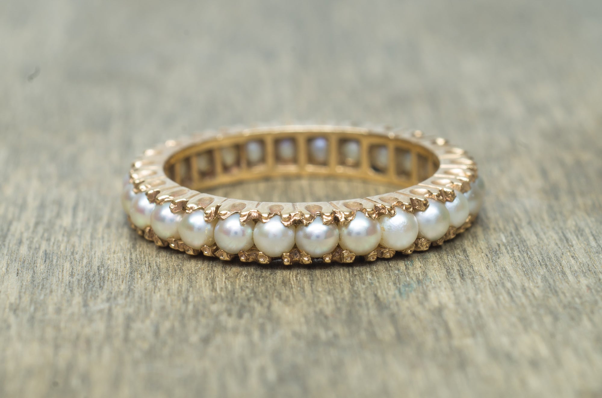 ANTIQUE SEED PEARL ETERNITY BAND - SinCityFinds Jewelry