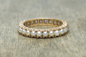 ANTIQUE SEED PEARL ETERNITY BAND - SinCityFinds Jewelry