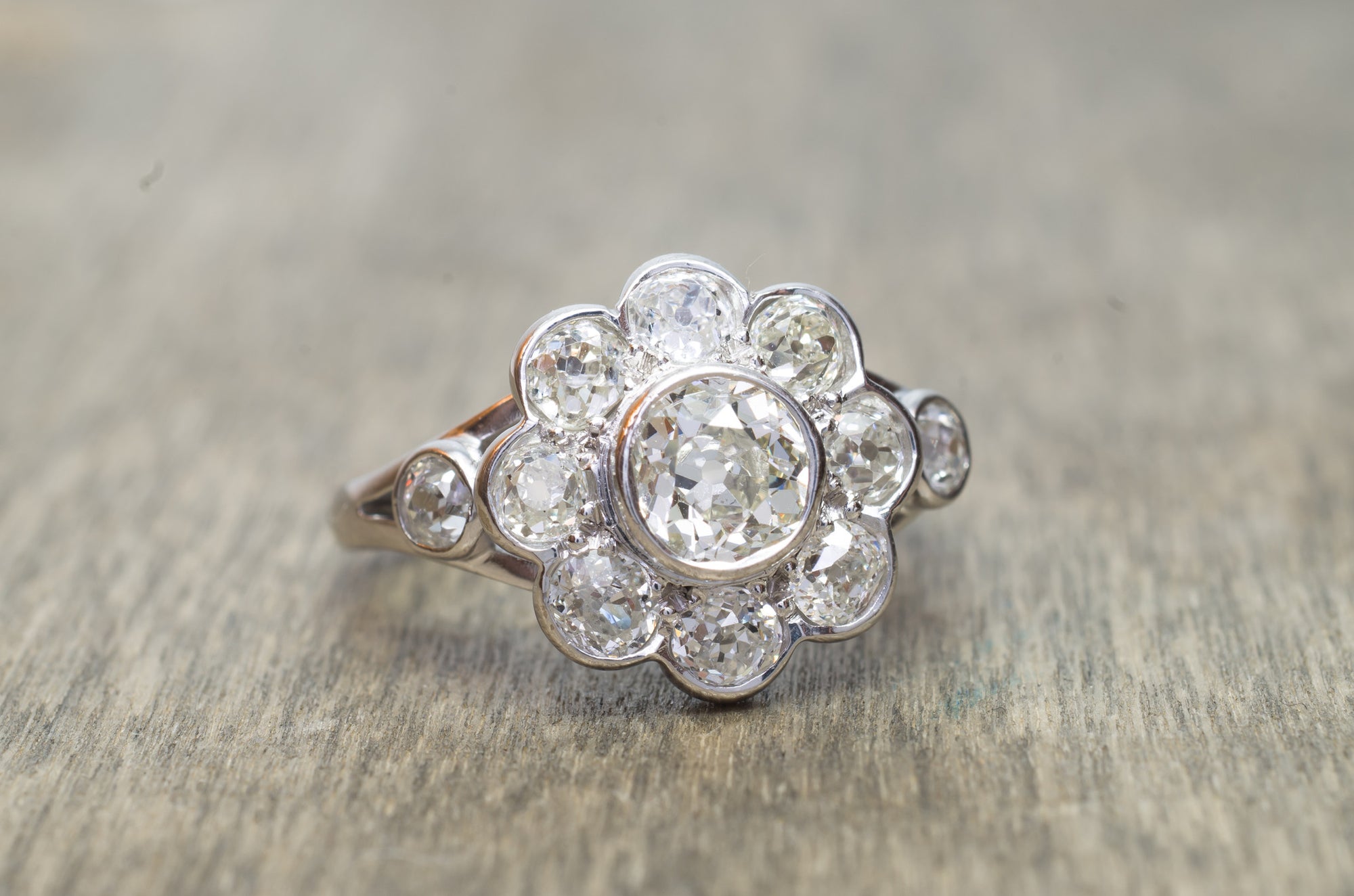 1.8CTW ANTIQUE OLD MINE CUT DIAMOND ENGAGEMENT RING - SinCityFinds Jewelry