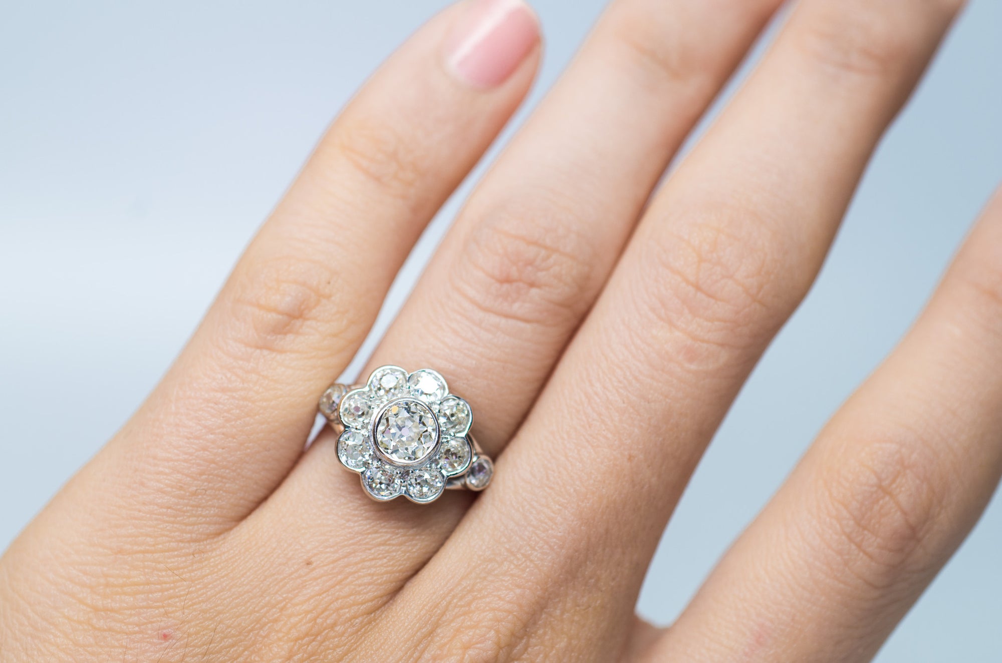 1.8CTW ANTIQUE OLD MINE CUT DIAMOND ENGAGEMENT RING - SinCityFinds Jewelry