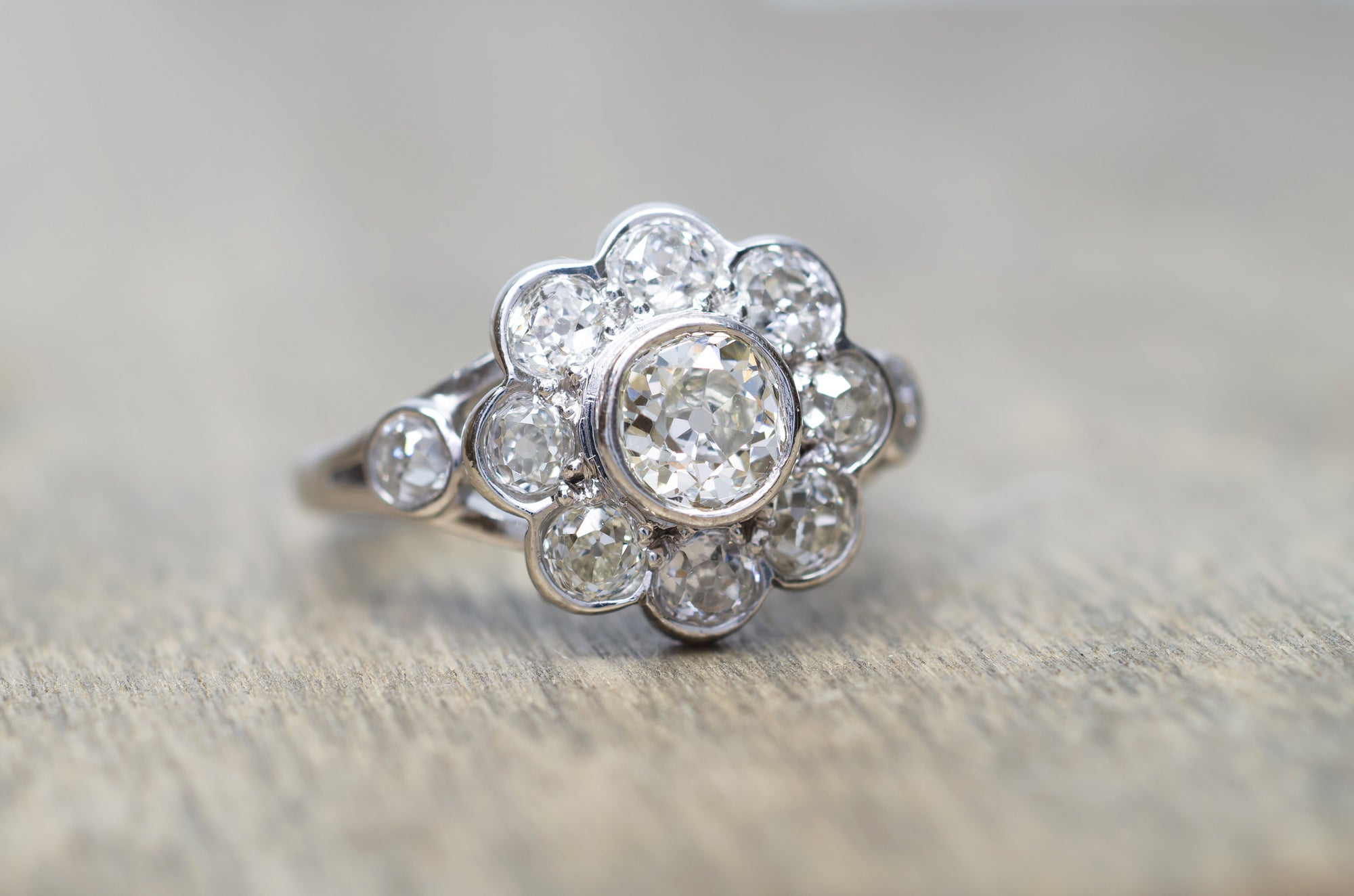 1.8CTW ANTIQUE OLD MINE CUT DIAMOND ENGAGEMENT RING - SinCityFinds Jewelry