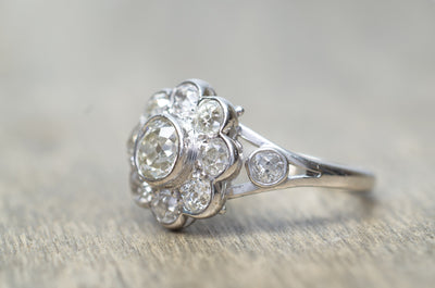 1.8CTW ANTIQUE OLD MINE CUT DIAMOND ENGAGEMENT RING - SinCityFinds Jewelry