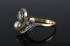 ANTIQUE PEARL AND DIAMOND RING - SinCityFinds Jewelry