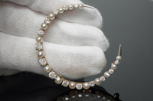 1.16ctw EDWARDIAN OLD EUROPEAN CUT DIAMOND AND PEARL BROOCH - SinCityFinds Jewelry