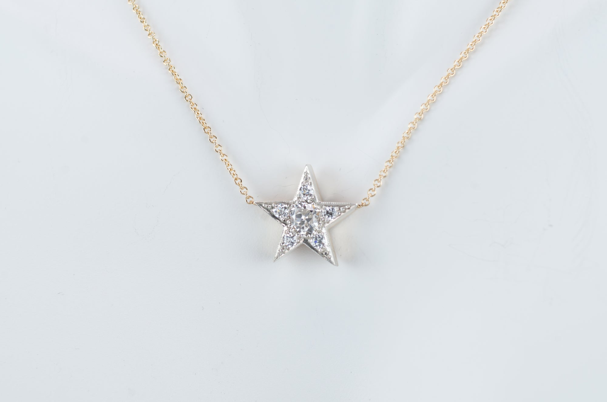 0.60CTW OLD EUROPEAN CUT DIAMOND STAR PENDANT - SinCityFinds Jewelry