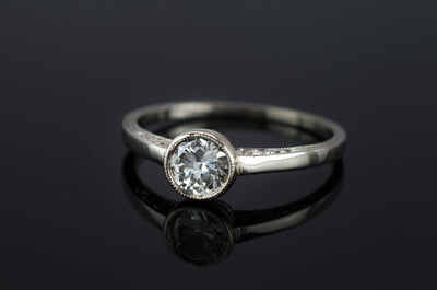 VINTAGE 0.67CT TRANSITIONAL CUT SOLITAIRE - SinCityFinds Jewelry