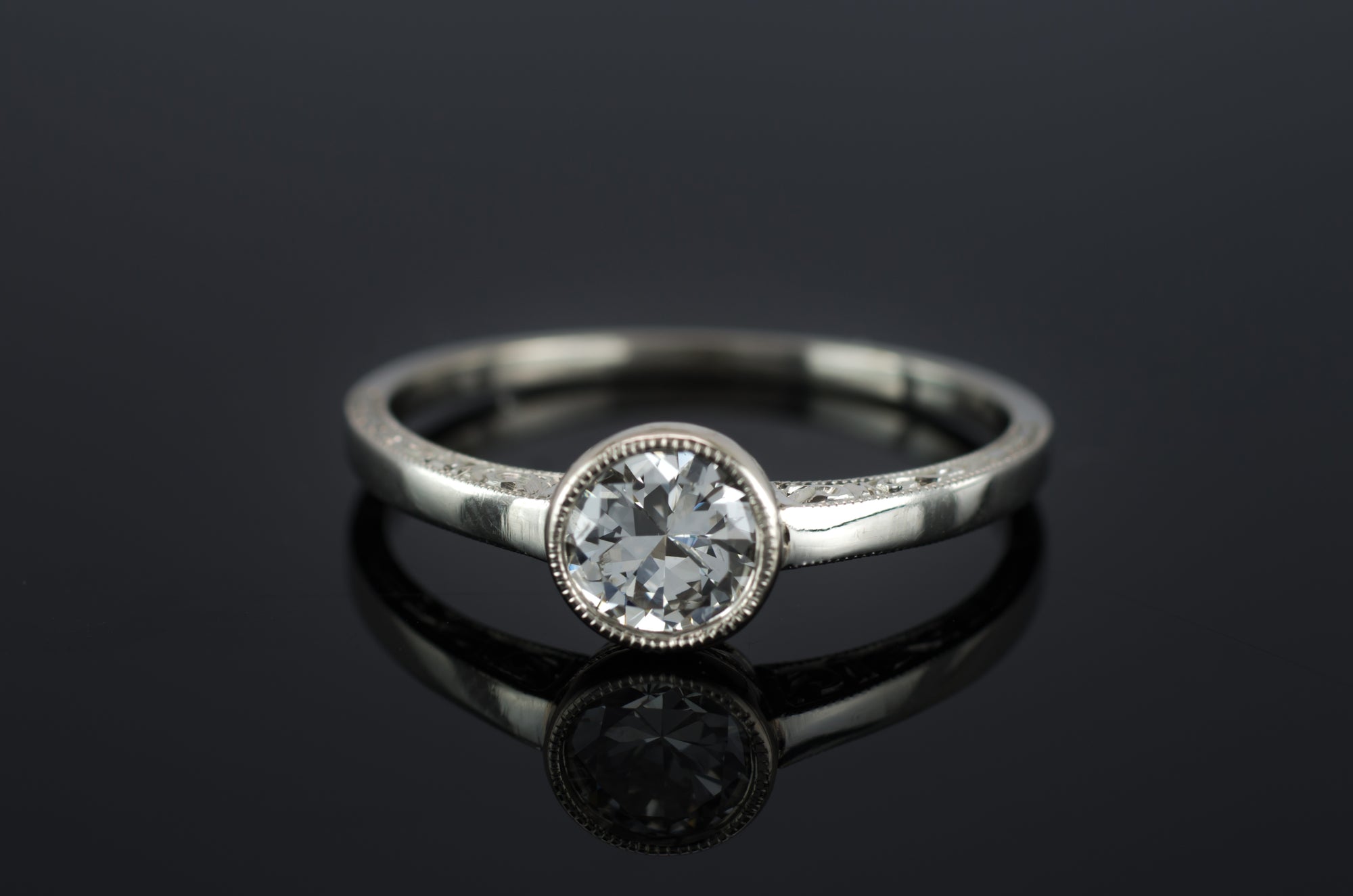 VINTAGE 0.67CT TRANSITIONAL CUT SOLITAIRE - SinCityFinds Jewelry
