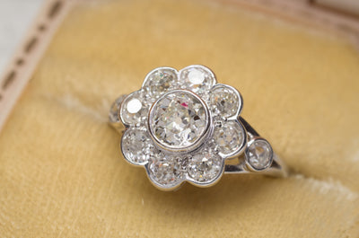 1.8CTW ANTIQUE OLD MINE CUT DIAMOND ENGAGEMENT RING - SinCityFinds Jewelry