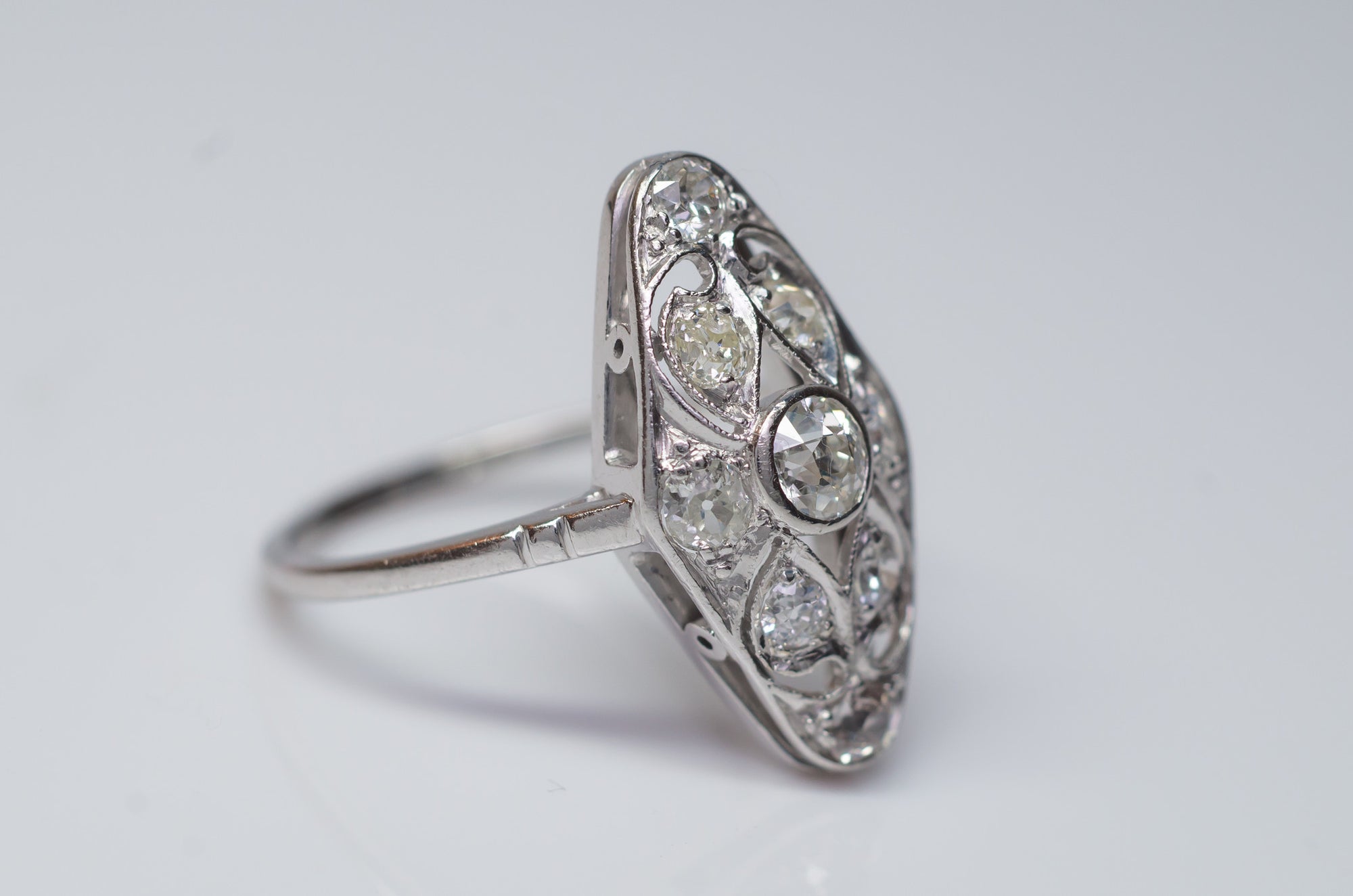 0.68CTW EDWARDIAN OLD CUT DIAMOND RING IN PLATINUM - SinCityFinds Jewelry