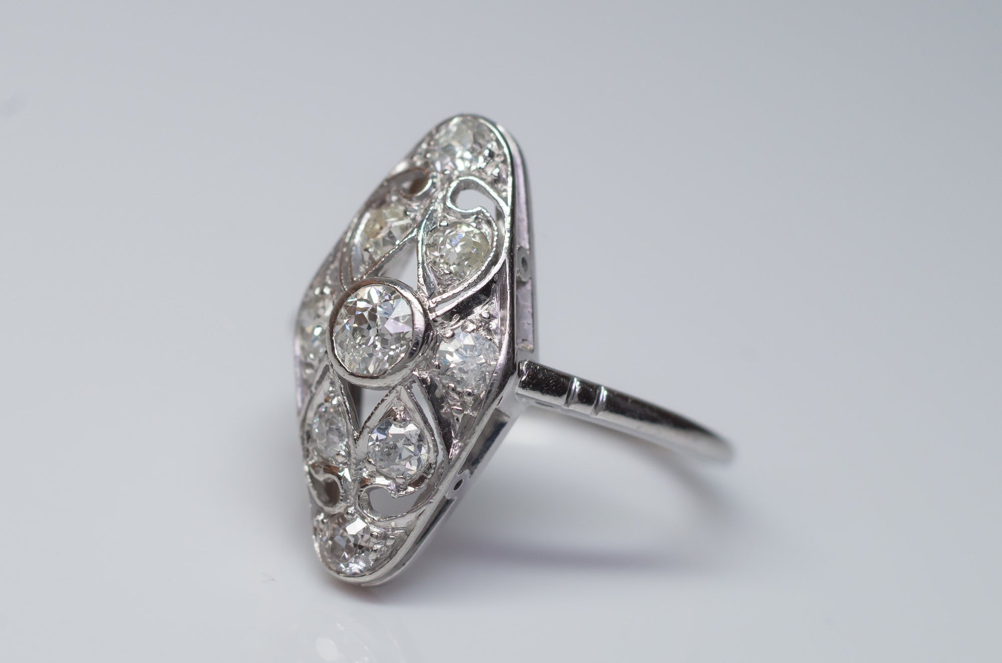 0.68CTW EDWARDIAN OLD CUT DIAMOND RING IN PLATINUM - SinCityFinds Jewelry