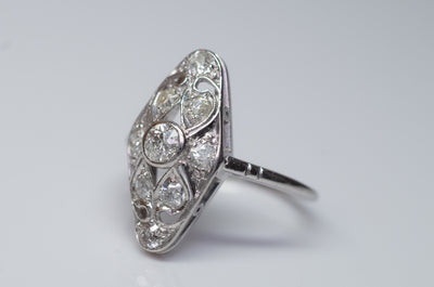 0.68CTW EDWARDIAN OLD CUT DIAMOND RING IN PLATINUM - SinCityFinds Jewelry