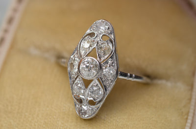 0.68CTW EDWARDIAN OLD CUT DIAMOND RING IN PLATINUM - SinCityFinds Jewelry
