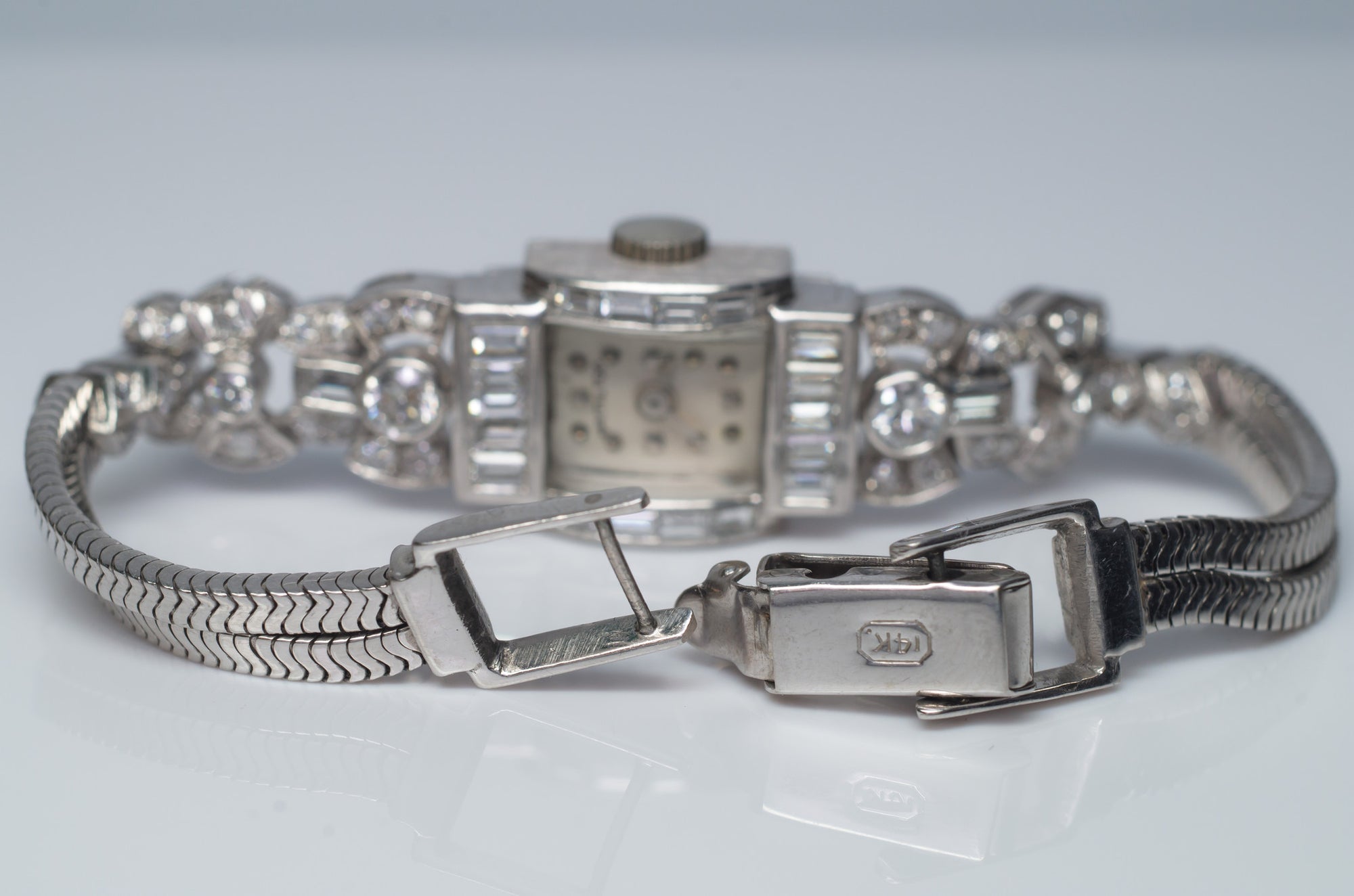 2.50CTW ART DECO HAMILTON  DIAMOND WRISTWATCH - SinCityFinds Jewelry