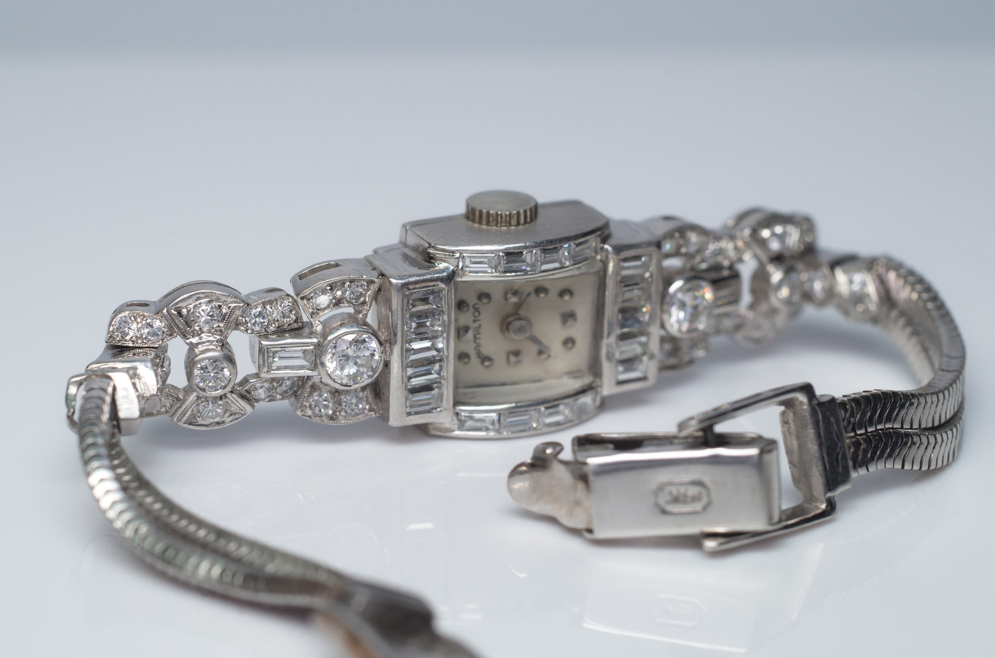 2.50CTW ART DECO HAMILTON  DIAMOND WRISTWATCH - SinCityFinds Jewelry