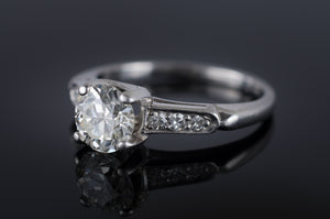 0.82CTW OLD EUROPEAN CUT DIAMOND RING IN PLATINUM - SinCityFinds Jewelry