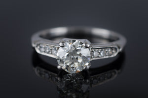 0.82CTW OLD EUROPEAN CUT DIAMOND RING IN PLATINUM - SinCityFinds Jewelry