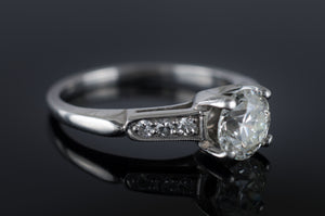 0.82CTW OLD EUROPEAN CUT DIAMOND RING IN PLATINUM - SinCityFinds Jewelry