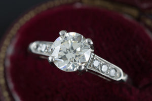 0.82CTW OLD EUROPEAN CUT DIAMOND RING IN PLATINUM - SinCityFinds Jewelry