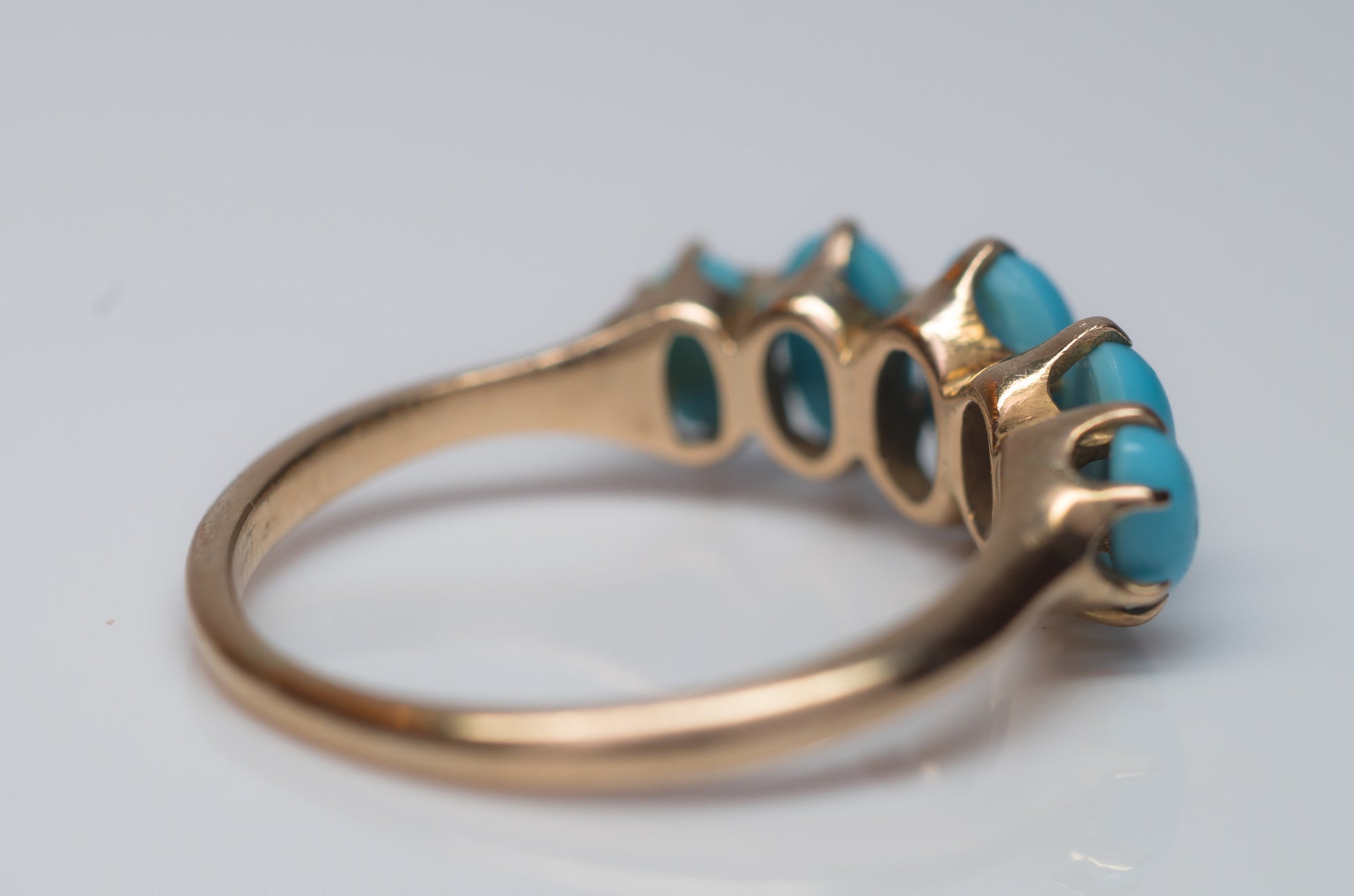 TURQUOISE 5 DIAMOND BAND RING - SinCityFinds Jewelry