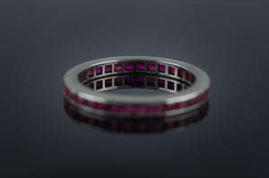 VINTAGE PLATINUM AND RUBY ETERNITY BAND - SinCityFinds Jewelry