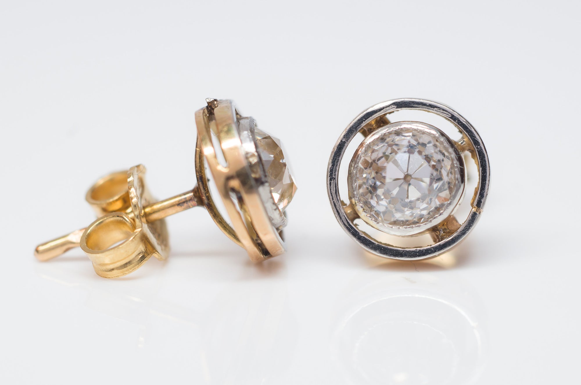 1.27CTW OLD MINE CUT DIAMOND STUDS - SinCityFinds Jewelry