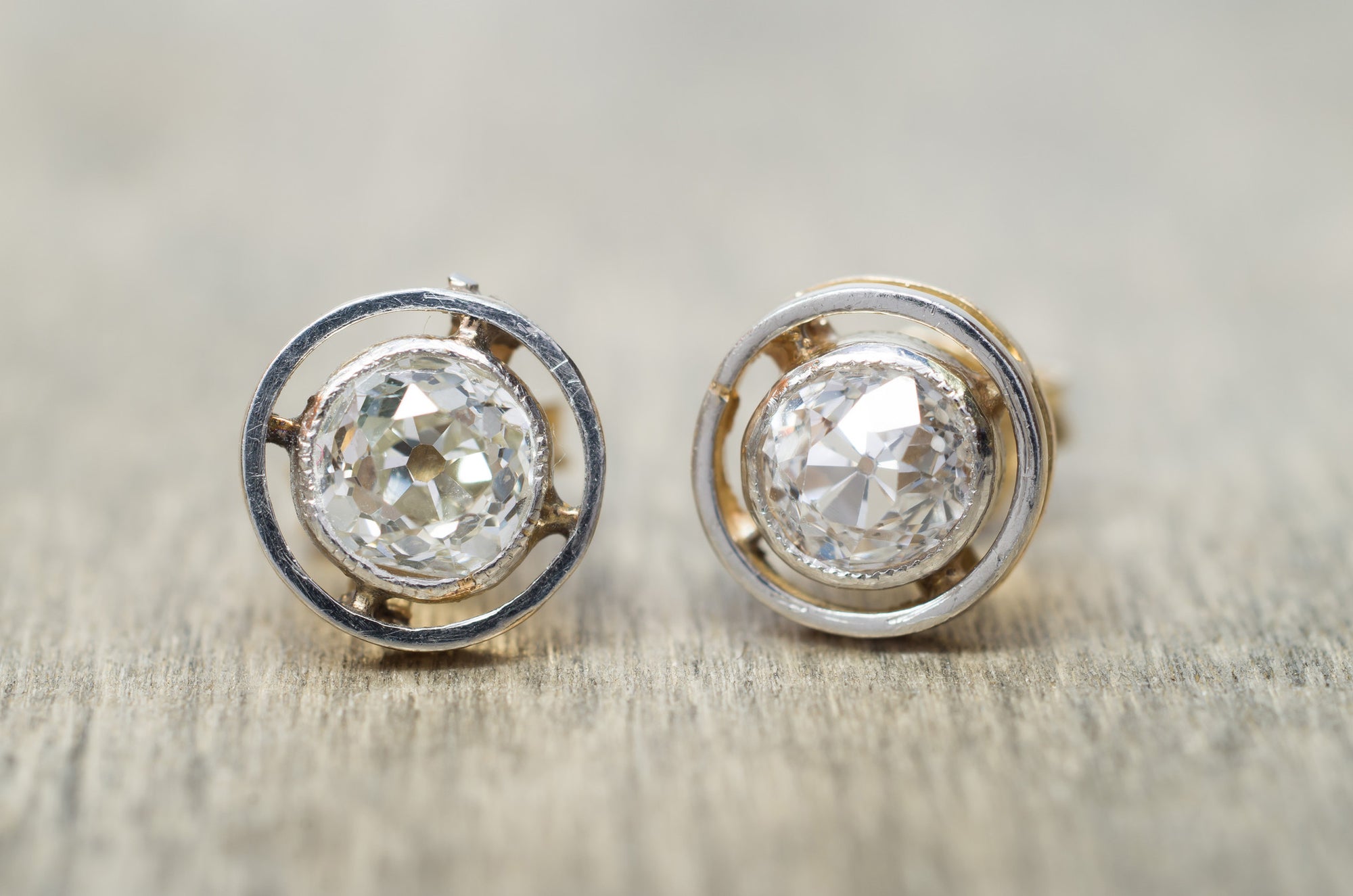 1.27CTW OLD MINE CUT DIAMOND STUDS - SinCityFinds Jewelry
