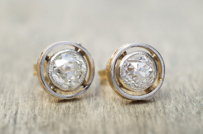 1.27CTW OLD MINE CUT DIAMOND STUDS - SinCityFinds Jewelry