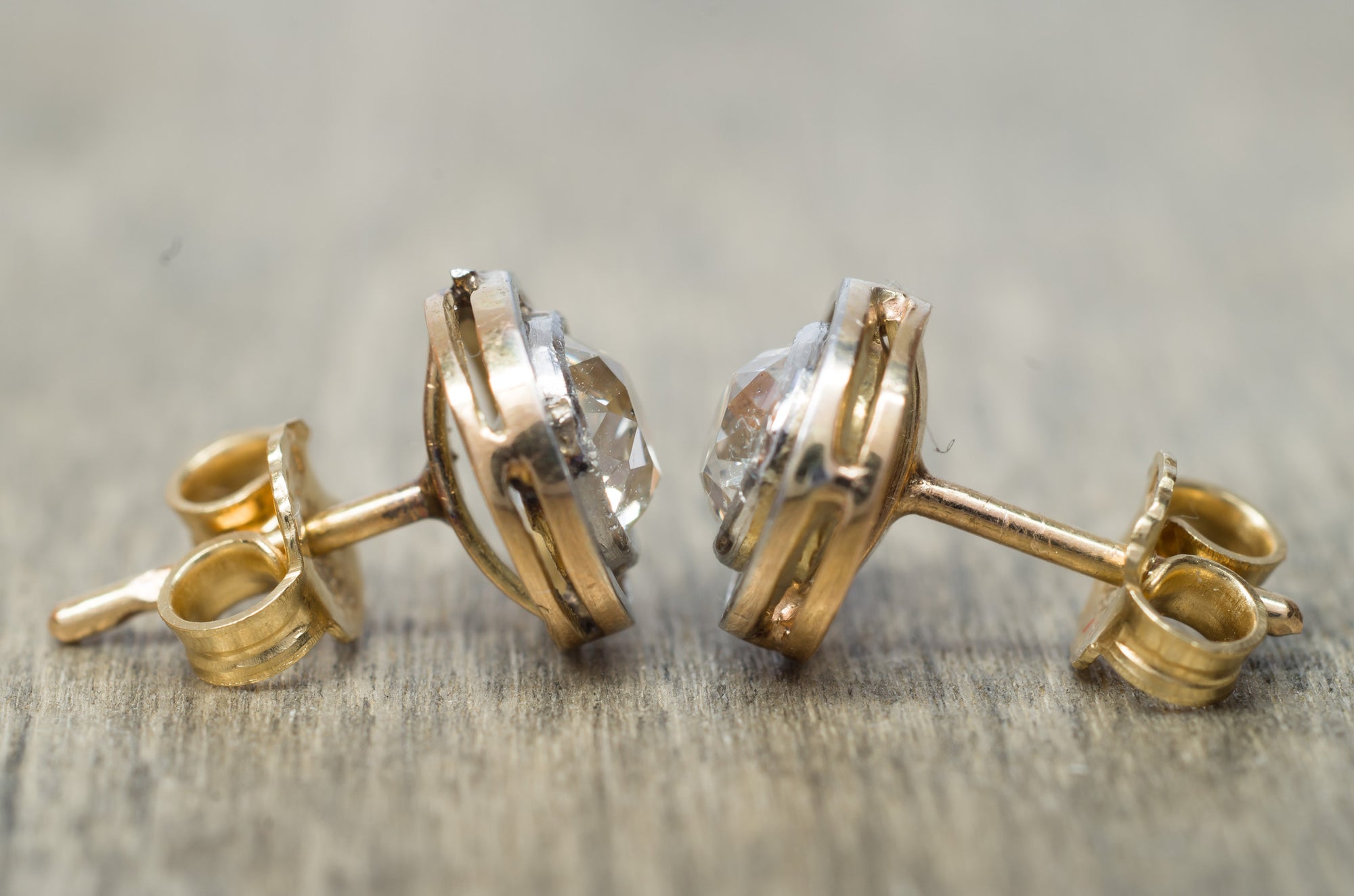 1.27CTW OLD MINE CUT DIAMOND STUDS - SinCityFinds Jewelry