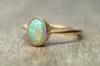 18K YELLOW GOLD AND BEZEL SET OPAL SOLITAIRE RING - SinCityFinds Jewelry