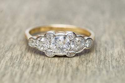 0.76CTW ANTIQUE OLD EUROPEAN 5 DIAMOND STYLE ANNIVERSARY RING - SinCityFinds Jewelry
