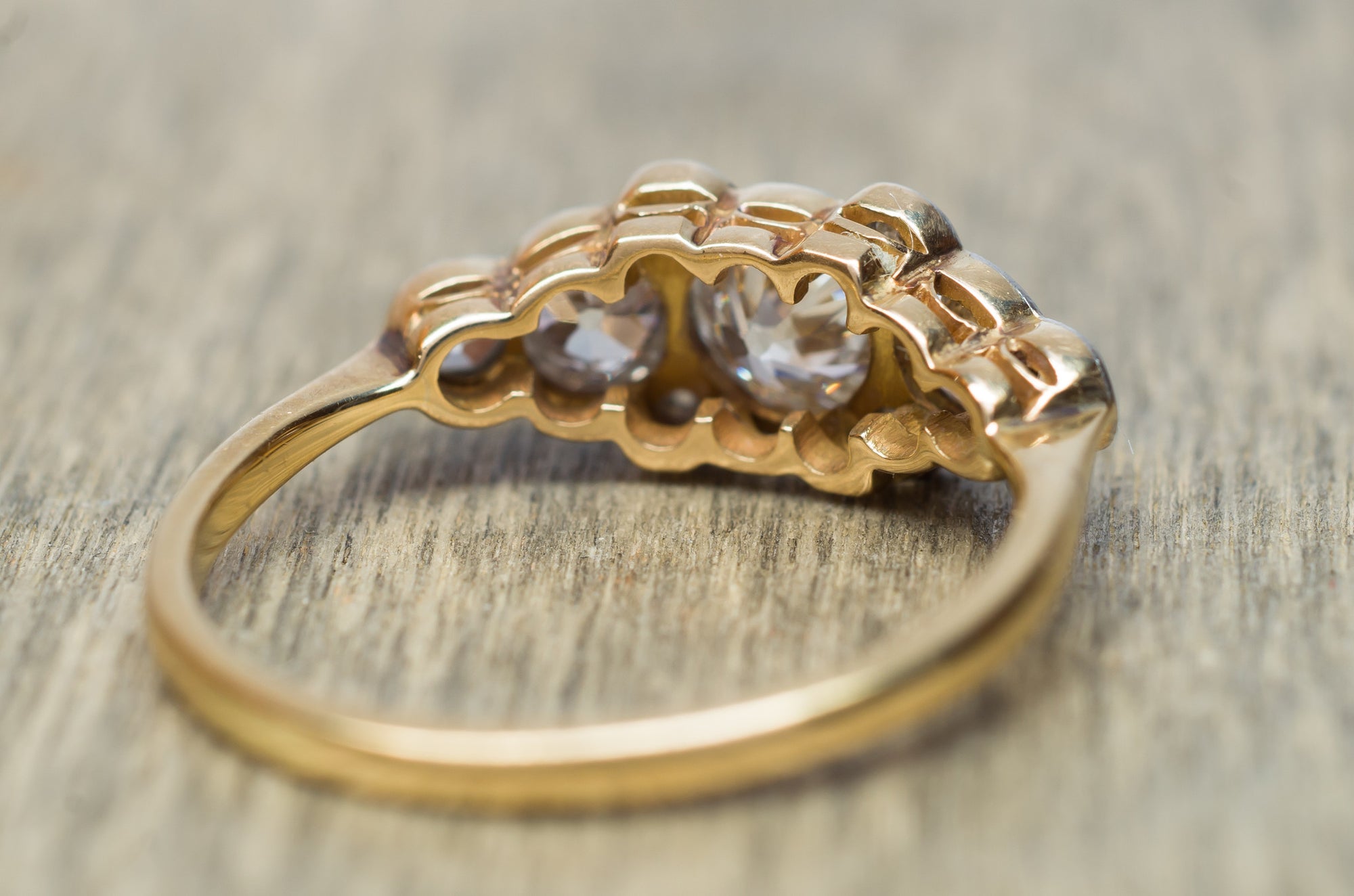 0.76CTW ANTIQUE OLD EUROPEAN 5 DIAMOND STYLE ANNIVERSARY RING - SinCityFinds Jewelry