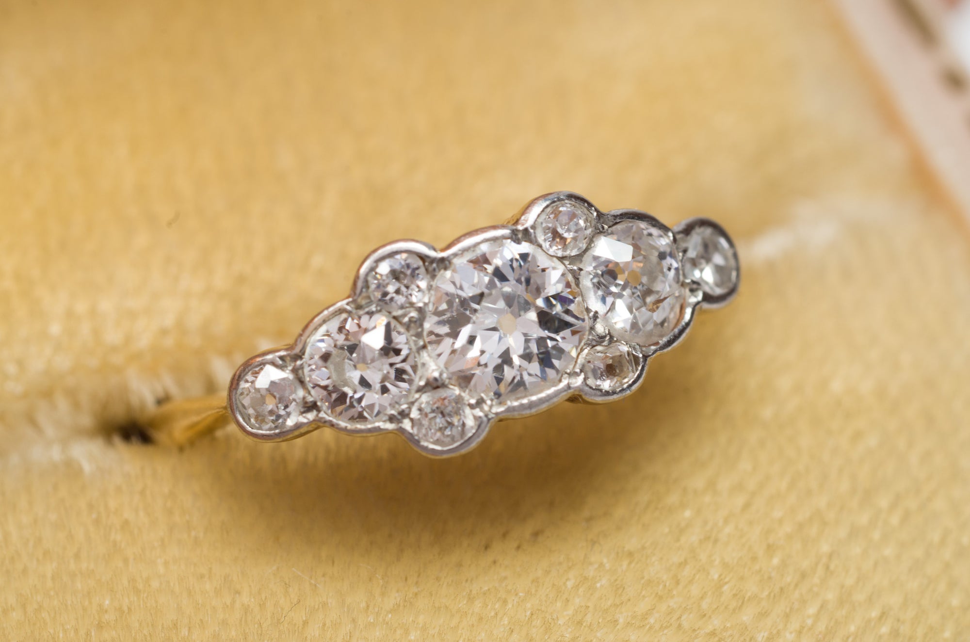 0.76CTW ANTIQUE OLD EUROPEAN 5 DIAMOND STYLE ANNIVERSARY RING - SinCityFinds Jewelry