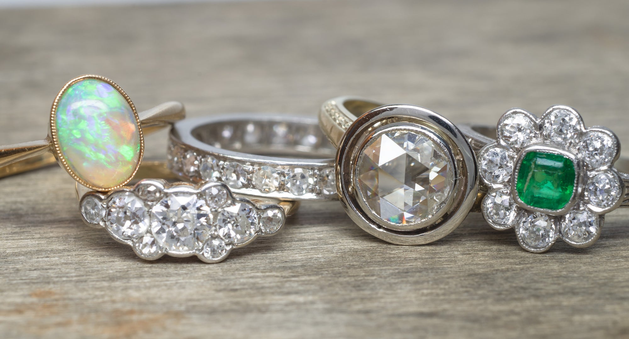 ANTIQUE ROSE CUT DIAMOND RING SOLITAIRE - SinCityFinds Jewelry