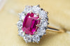VINTAGE OLD EUROPEAN CUT DIAMOND HALO RING WITH SYNTHETIC  SAPPHIRE - SinCityFinds Jewelry