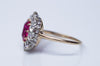 VINTAGE OLD EUROPEAN CUT DIAMOND HALO RING WITH SYNTHETIC  SAPPHIRE - SinCityFinds Jewelry