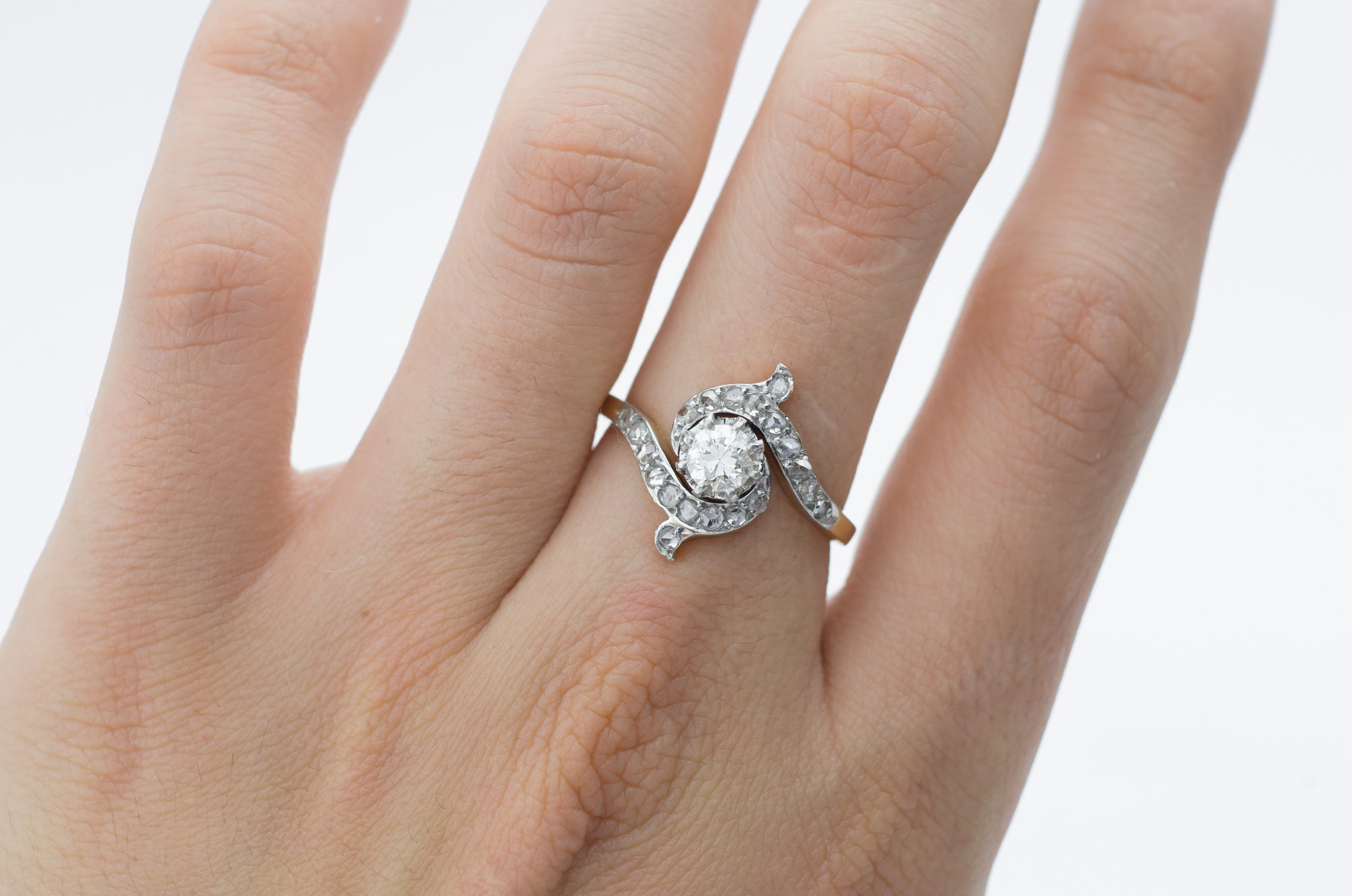 ANTIQUE ROSE CUT AND OEC SWIRL RING - SinCityFinds Jewelry