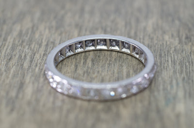 0.69CTW DECO DIAMOND ETERNITY BAND IN PLATINUM - SinCityFinds Jewelry