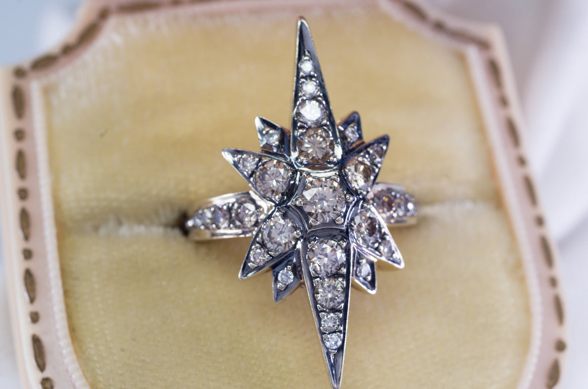 H. STERN CONTEMPORARY STAR COGNAC DIAMOND RING - SinCityFinds Jewelry