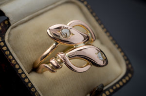 18K ROSE GOLD DOUBLE SNAKE RING - SinCityFinds Jewelry